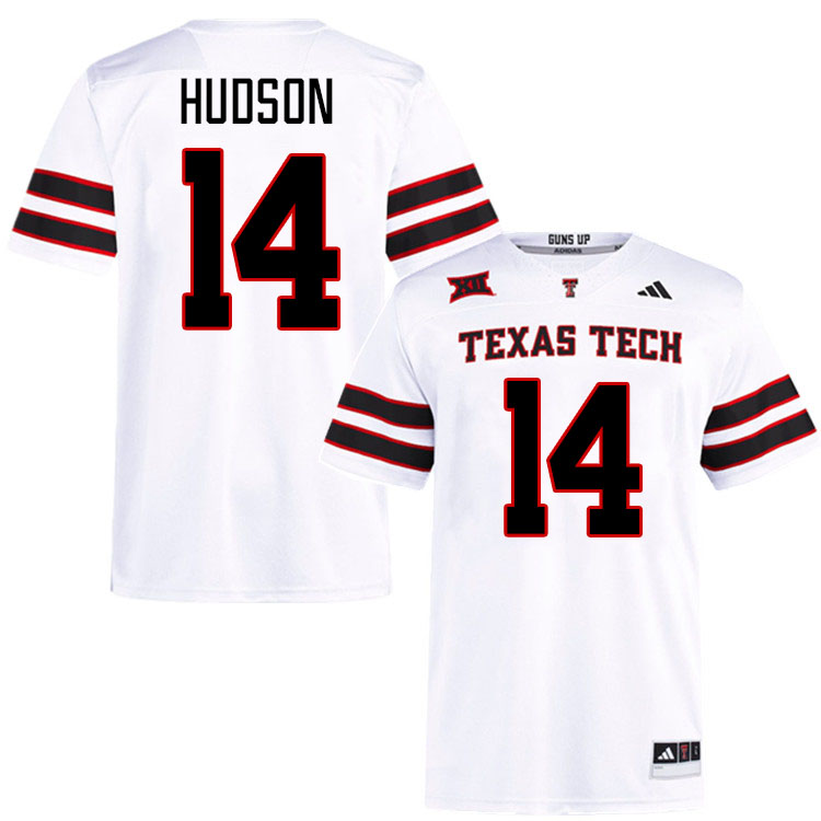 #14 Micah Hudson Texas Tech Red Raiders Jerseys College Football Uniforms Stitched-White #14 Micah Hudson Texas Tech Red Raiders Jerseys College Football Uniforms Stitched-White